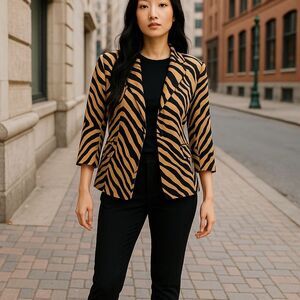 Danielle B. Women's Leopard Print Blazer Jacket Size 10
